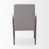 Palisades Grey Fabric Wrap Brown Wooden Frame Dining Chair by Mercana at Eve Furniture