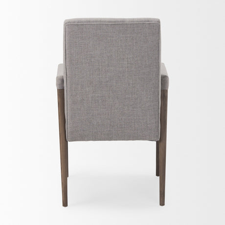Palisades Grey Fabric Wrap Brown Wooden Frame Dining Chair by Mercana at Eve Furniture