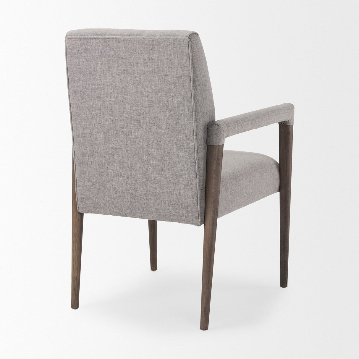 Palisades Grey Fabric Wrap Brown Wooden Frame Dining Chair by Mercana at Eve Furniture