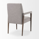 Palisades Grey Fabric Wrap Brown Wooden Frame Dining Chair by Mercana at Eve Furniture