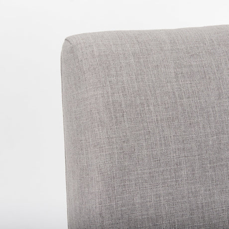 Palisades Grey Fabric Wrap Brown Wooden Frame Dining Chair by Mercana at Eve Furniture