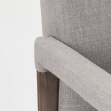 Palisades Grey Fabric Wrap Brown Wooden Frame Dining Chair by Mercana at Eve Furniture