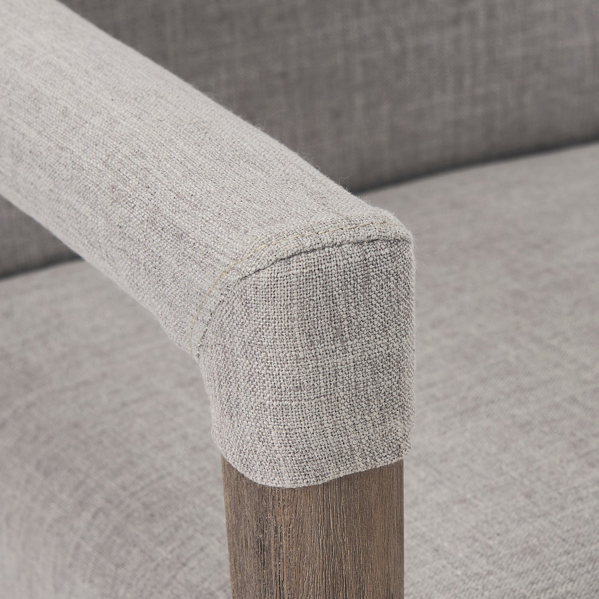 Palisades Grey Fabric Wrap Brown Wooden Frame Dining Chair by Mercana at Eve Furniture