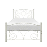 Pallina White Twin Metal Platfom Bed by Homelegance at Eve Furniture