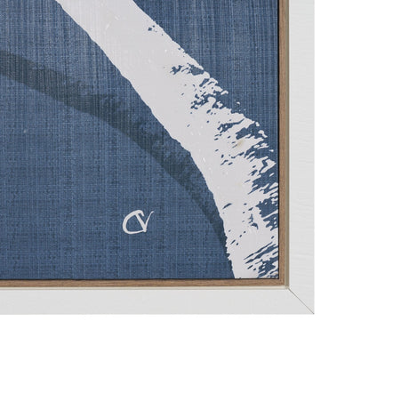 Palm Shadow I (Blue) by Mercana Studio Hand-Embellished Textured Framed Canvas Artwork by Mercana at Eve Furniture