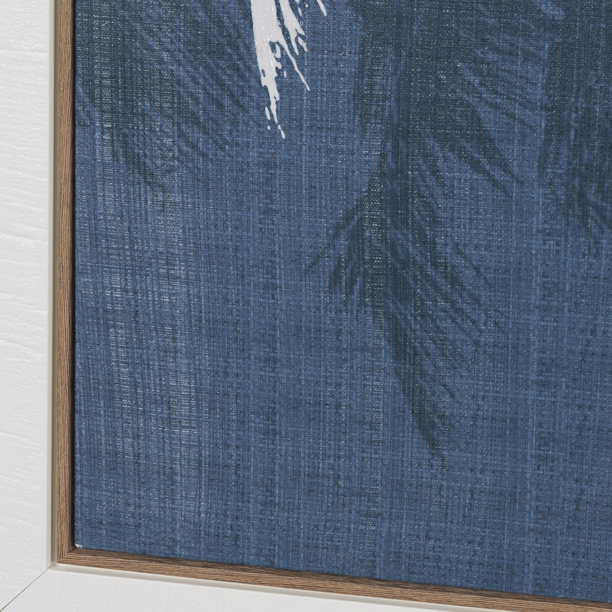 Palm Shadow I (Blue) by Mercana Studio Hand-Embellished Textured Framed Canvas Artwork by Mercana at Eve Furniture