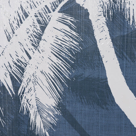Palm Shadow I (Blue) by Mercana Studio Hand-Embellished Textured Framed Canvas Artwork by Mercana at Eve Furniture