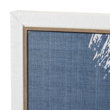 Palm Shadow II (Blue) by Mercana Studio Hand-Embellished Textured Framed Canvas Artwork by Mercana at Eve Furniture