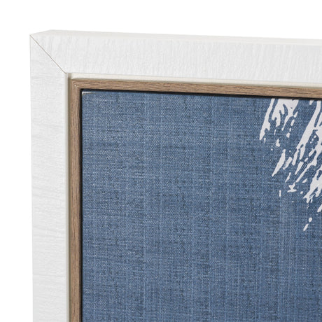 Palm Shadow II (Blue) by Mercana Studio Hand-Embellished Textured Framed Canvas Artwork by Mercana at Eve Furniture