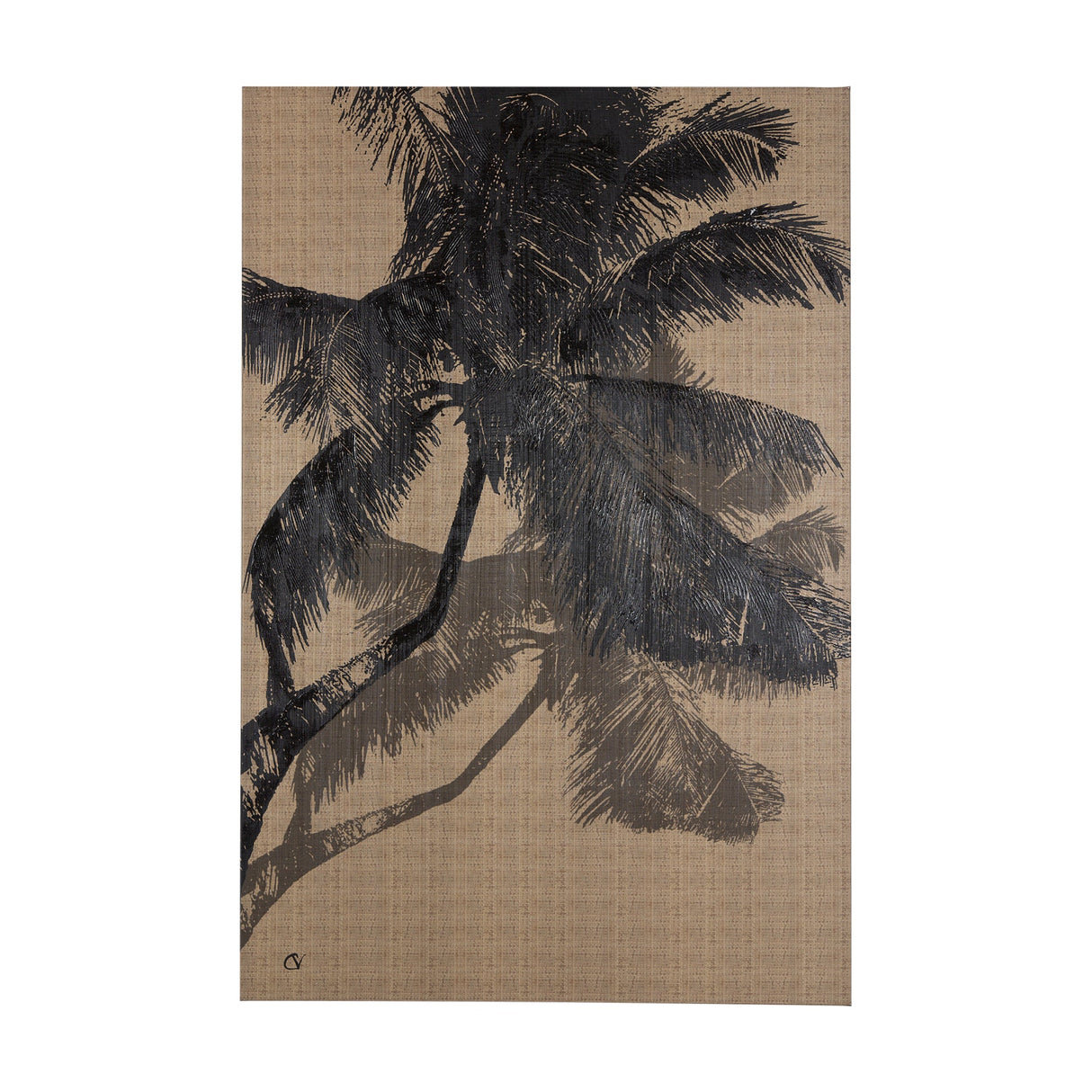 Palm Shadow II by Mercana Studio a Hand Embellished Textured Canvas by Mercana at Eve Furniture