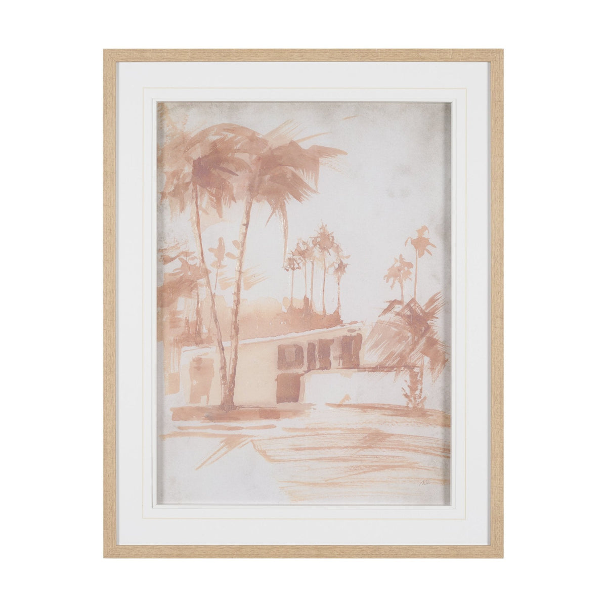 Palm Spring I by Mercana Studio Hand-Embellished Framed Artwork Matted under Glass by Mercana at Eve Furniture