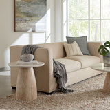 Palm Springs 22" Round Side Table with White Marble and Whitewash Modern Base by Home Trends & Design at Eve Furniture