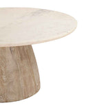 Palm Springs 36" Coffee Table with White Marble and Whitewash Modern Base by Home Trends & Design at Eve Furniture