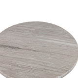 Palm Springs 48" Gathering Table with Brown Lajaria Marble and Whitewash Modern Base by Home Trends & Design at Eve Furniture