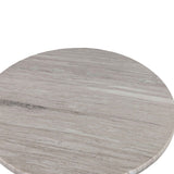 Palm Springs 48" Gathering Table with Brown Lajaria Marble and Whitewash Modern Base by Home Trends & Design at Eve Furniture