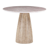 Palm Springs 48" Gathering Table with Brown Lajaria Marble and Whitewash Modern Base by Home Trends & Design at Eve Furniture