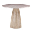Palm Springs 48" Gathering Table with Brown Lajaria Marble and Whitewash Modern Base by Home Trends & Design at Eve Furniture
