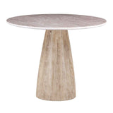 Palm Springs 48" Gathering Table with Brown Lajaria Marble and Whitewash Modern Base by Home Trends & Design at Eve Furniture