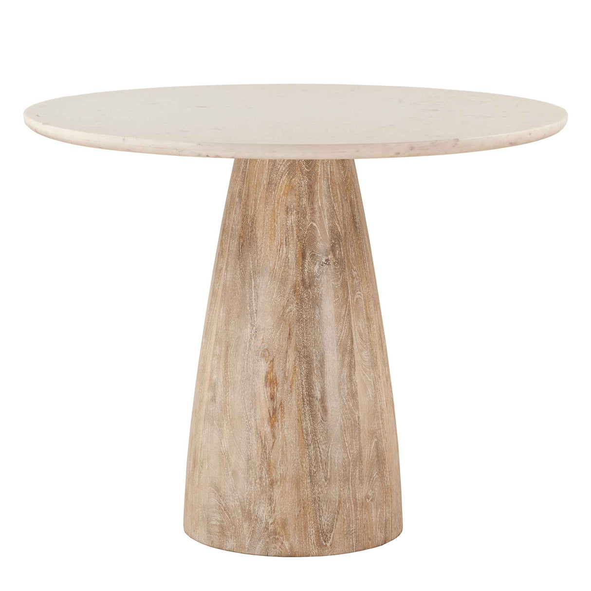 Palm Springs 48" Gathering Table with White Marble and Whitewash Modern Base by Home Trends & Design at Eve Furniture