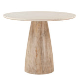 Palm Springs 48" Gathering Table with White Marble and Whitewash Modern Base by Home Trends & Design at Eve Furniture