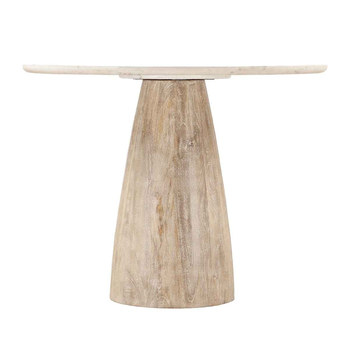Palm Springs 48" Gathering Table with White Marble and Whitewash Modern Base by Home Trends & Design at Eve Furniture