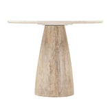 Palm Springs 48" Gathering Table with White Marble and Whitewash Modern Base by Home Trends & Design at Eve Furniture