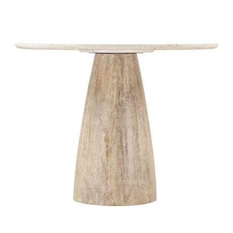 Palm Springs 48" Gathering Table with White Marble and Whitewash Modern Base by Home Trends & Design at Eve Furniture