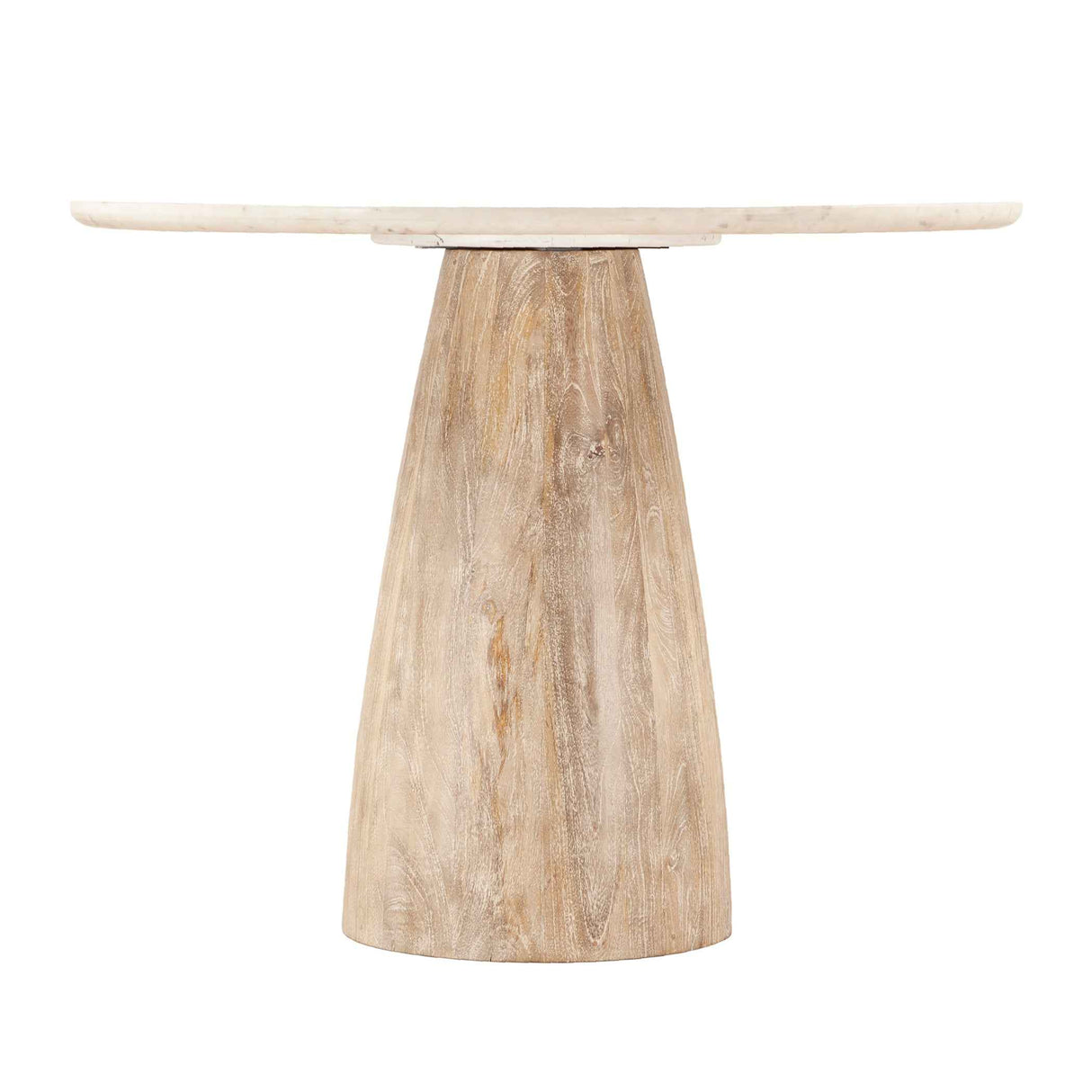 Palm Springs 48" Gathering Table with White Marble and Whitewash Modern Base by Home Trends & Design at Eve Furniture