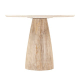 Palm Springs 48" Gathering Table with White Marble and Whitewash Modern Base by Home Trends & Design at Eve Furniture