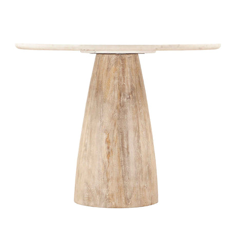 Palm Springs 48" Gathering Table with White Marble and Whitewash Modern Base by Home Trends & Design at Eve Furniture