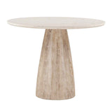 Palm Springs 48" Gathering Table with White Marble and Whitewash Modern Base by Home Trends & Design at Eve Furniture