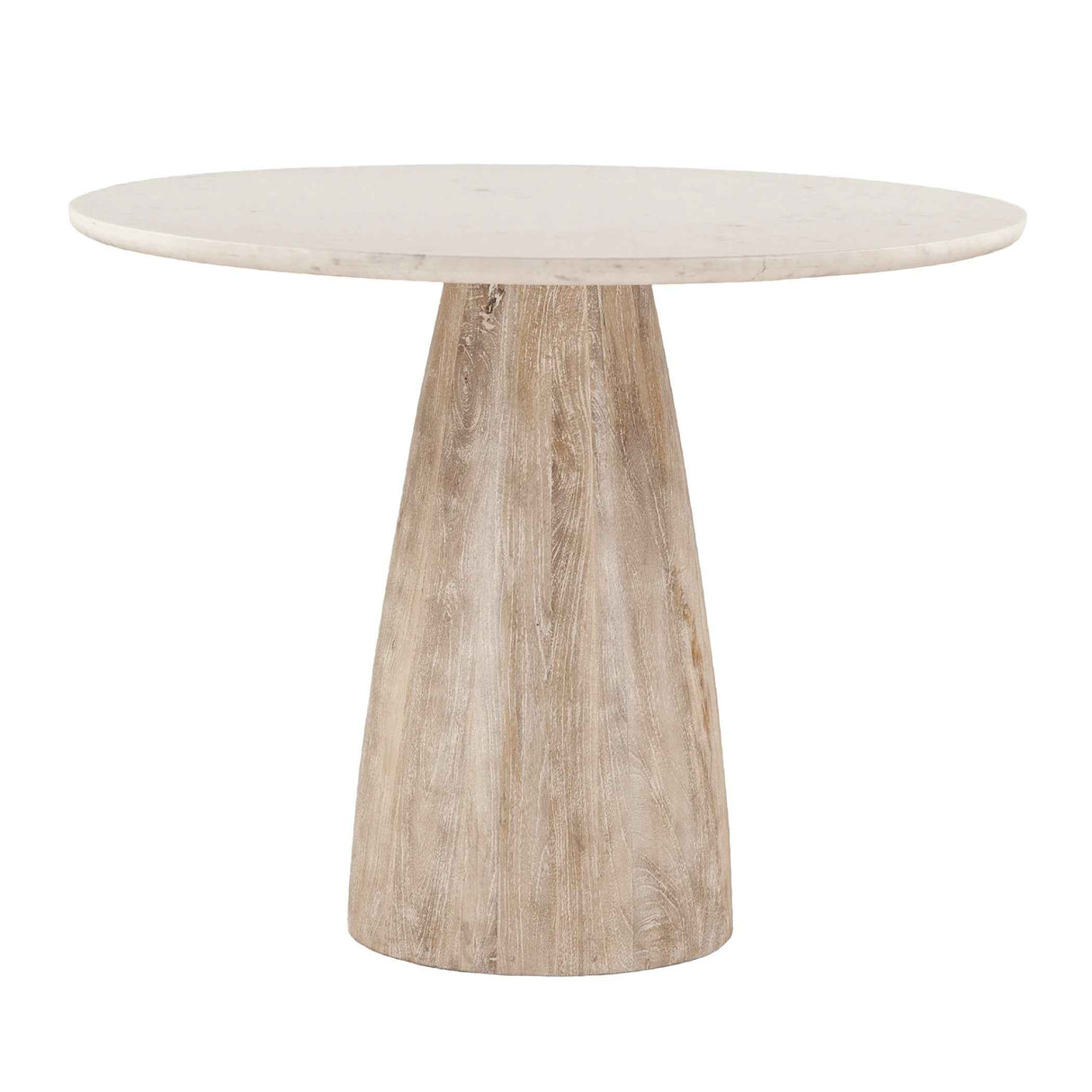 Palm Springs 48" Gathering Table with White Marble and Whitewash Modern Base by Home Trends & Design at Eve Furniture