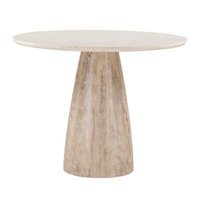 Palm Springs 48" Gathering Table with White Marble and Whitewash Modern Base by Home Trends & Design at Eve Furniture