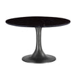 Palm Springs 48" Round Dining Table with Black Marble and Silver Base by Home Trends & Design at Eve Furniture