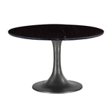 Palm Springs 48" Round Dining Table with Black Marble and Silver Base by Home Trends & Design at Eve Furniture
