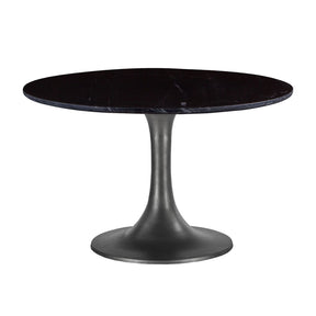 Palm Springs 48" Round Dining Table with Black Marble and Silver Base by Home Trends & Design at Eve Furniture