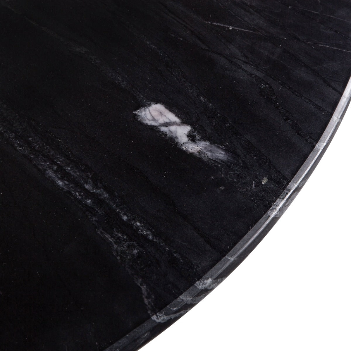 Palm Springs 48" Round Dining Table with Black Marble and Whitewash Modern Base by Home Trends & Design at Eve Furniture