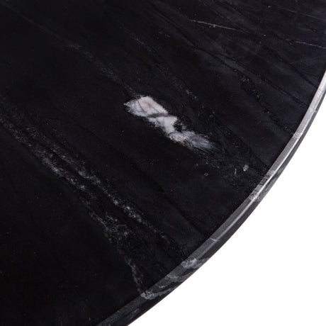 Palm Springs 48" Round Dining Table with Black Marble and Whitewash Modern Base by Home Trends & Design at Eve Furniture