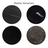 Palm Springs 48" Round Dining Table with Black Marble and Whitewash Modern Base by Home Trends & Design at Eve Furniture