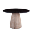 Palm Springs 48" Round Dining Table with Black Marble and Whitewash Modern Base by Home Trends & Design at Eve Furniture