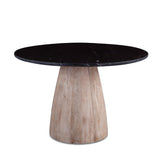Palm Springs 48" Round Dining Table with Black Marble and Whitewash Modern Base by Home Trends & Design at Eve Furniture
