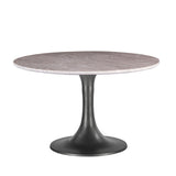 Palm Springs 48" Round Dining Table with Brown Lajaria Marble and Silver Base by Home Trends & Design at Eve Furniture