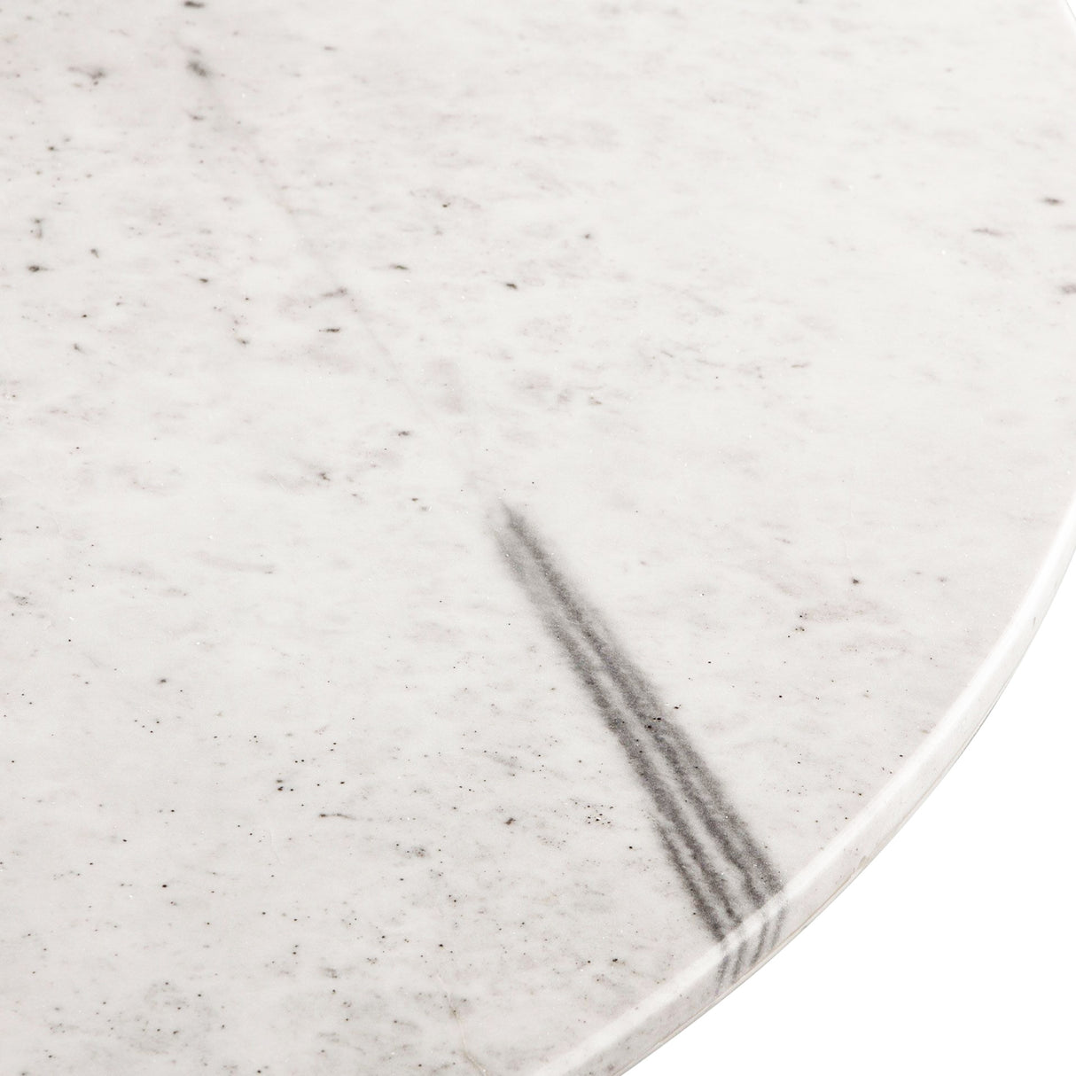 Palm Springs 48" Round Dining Table with White Marble and Silver Base
