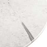 Palm Springs 48" Round Dining Table with White Marble and Silver Base