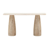 Palm Springs 60" Console Table with White Marble and Whitewash Modern Base by Home Trends & Design at Eve Furniture