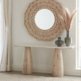 Palm Springs 60" Console Table with White Marble and Whitewash Modern Base by Home Trends & Design at Eve Furniture