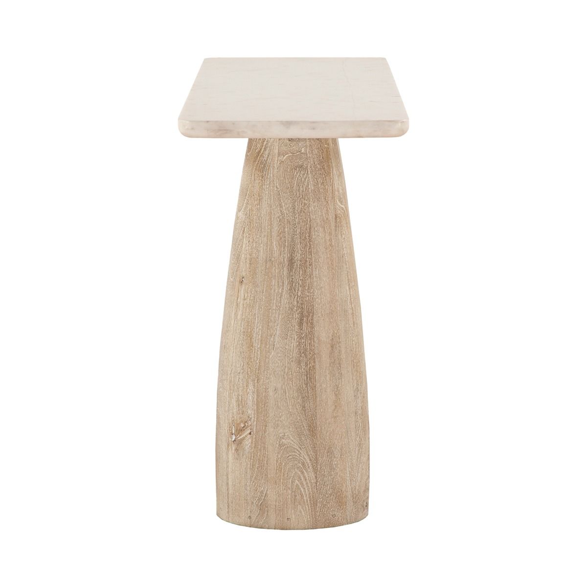 Palm Springs 60" Console Table with White Marble and Whitewash Modern Base by Home Trends & Design at Eve Furniture