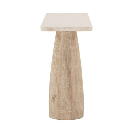 Palm Springs 60" Console Table with White Marble and Whitewash Modern Base by Home Trends & Design at Eve Furniture