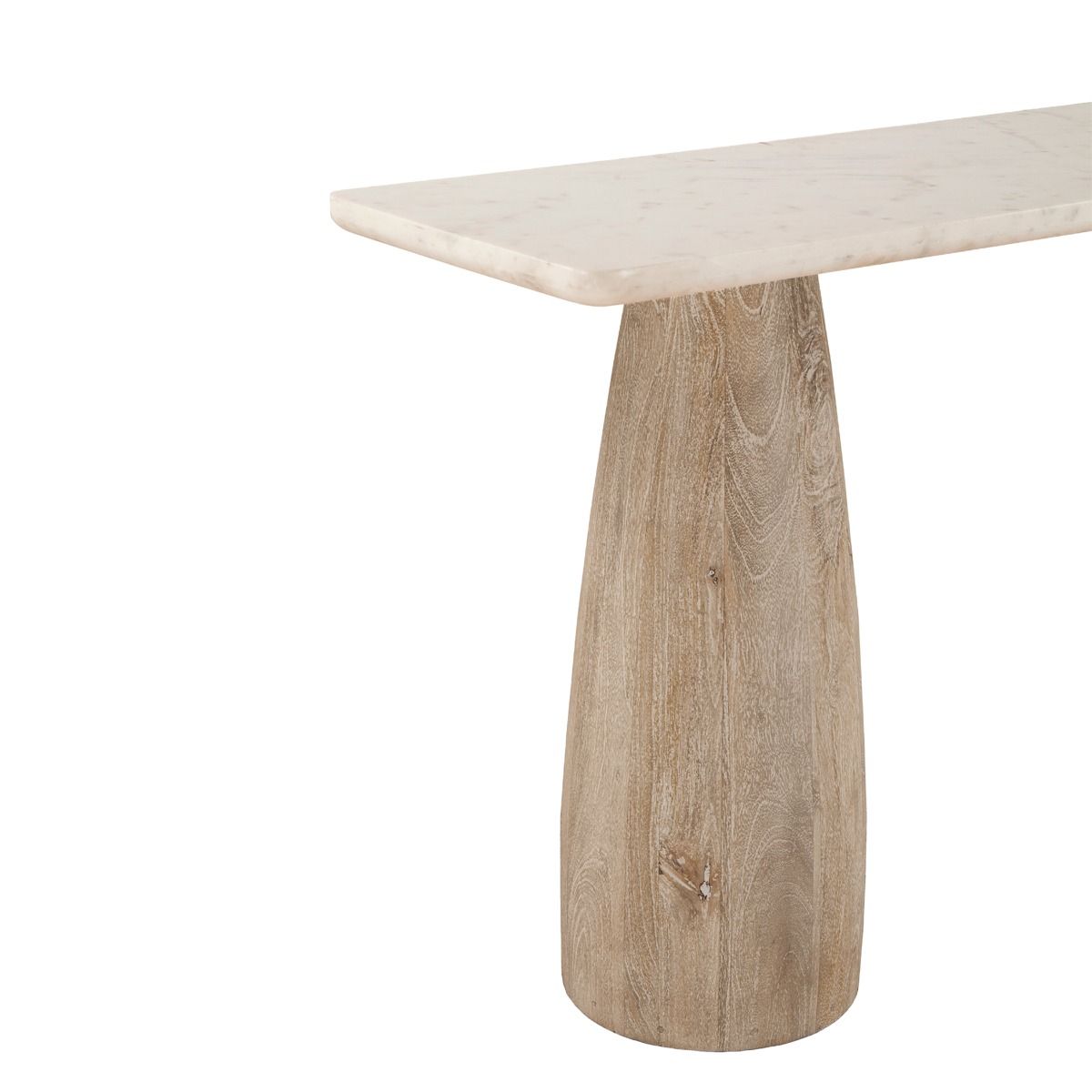 Palm Springs 60" Console Table with White Marble and Whitewash Modern Base by Home Trends & Design at Eve Furniture