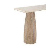 Palm Springs 60" Console Table with White Marble and Whitewash Modern Base by Home Trends & Design at Eve Furniture
